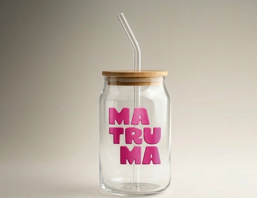 Vaso Matruma con Popote de Vidrio