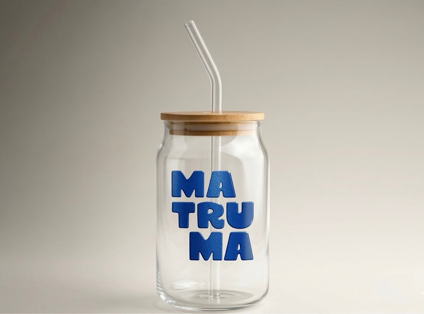 Vaso Matruma con Popote de Vidrio
