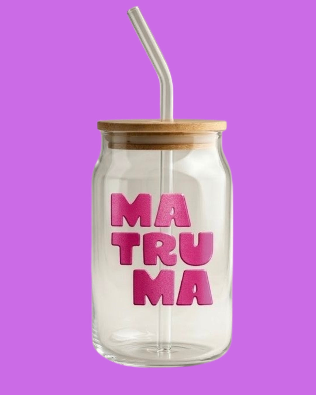 Vaso Matruma con Popote de Vidrio