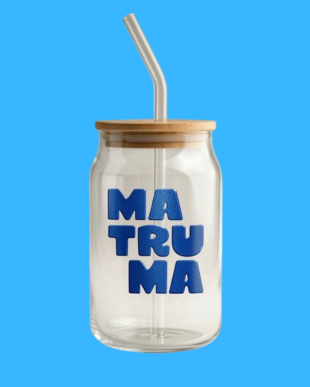 Vaso Matruma con Popote de Vidrio